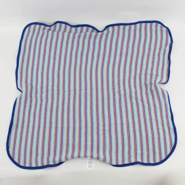 Gerber Blue Green and Red Striped Cotton Receiving Swaddle Blanket