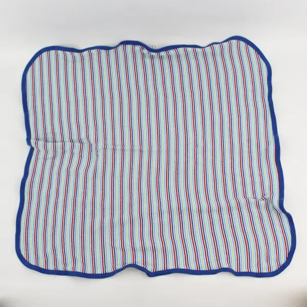 Gerber Blue Green and Red Striped Cotton Receiving Swaddle Blanket