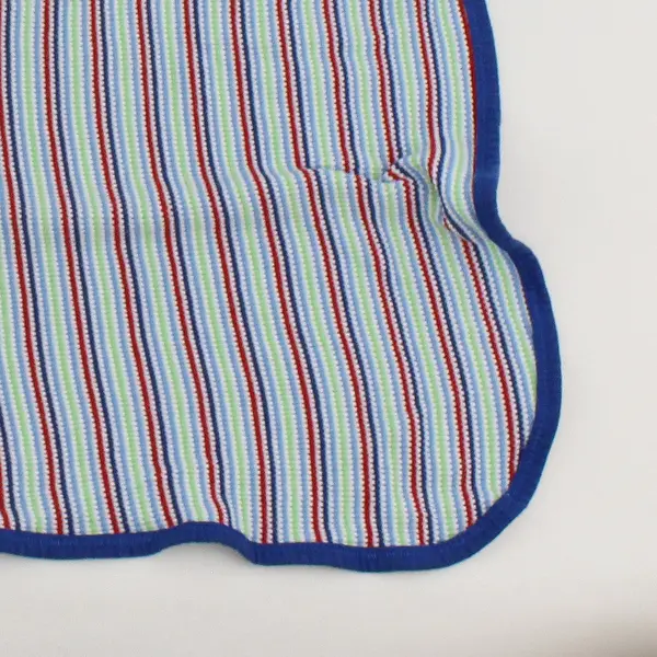 Gerber Blue Green and Red Striped Cotton Receiving Swaddle Blanket