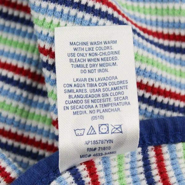 Gerber Blue Green and Red Striped Cotton Receiving Swaddle Blanket