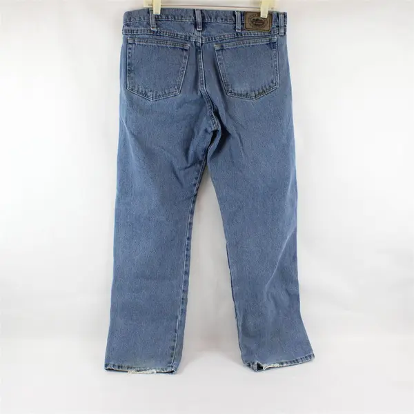 Wrangler Blue Ridge Men's 34x32 Straight Leg Light Wash Denim Blue Jeans 