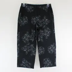 Petite Sophisticate Stretch Floral Print Dark Navy Capri Pants Women's Size 4
