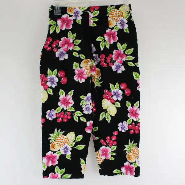 Briggs Petite Multicolor Floral Fruit Pattern Capri Pants Women's Size 2