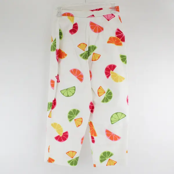 Briggs Multicolor Citrus Fruit Slice Pattern Capri Pants Women's Size 6