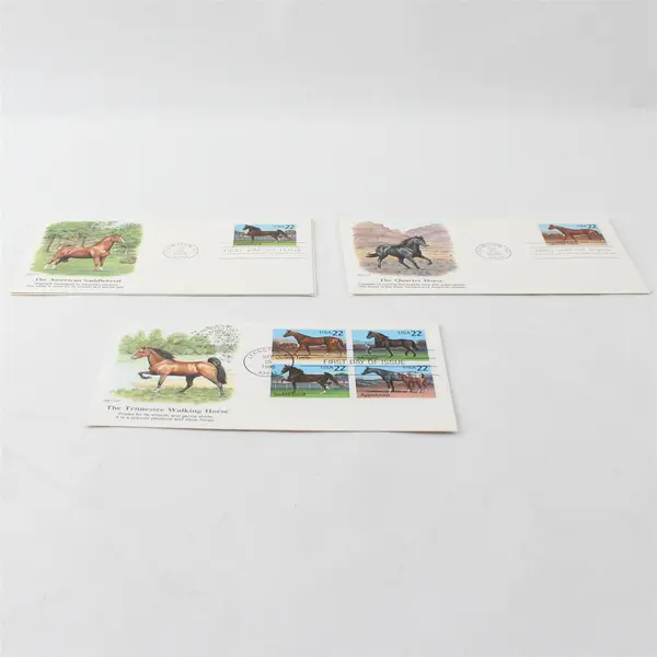 Set of 3 1985 Horse FDC Fleetwood Cachet Scott #2155-2158