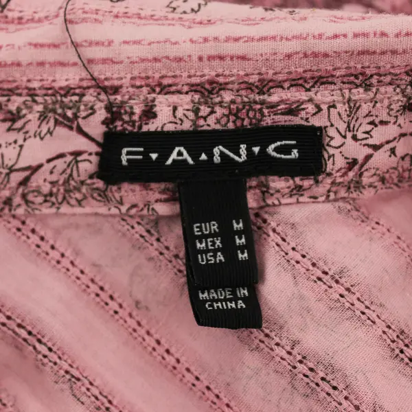 FANG Women's Pink Floral Button-Up Blouse Size M