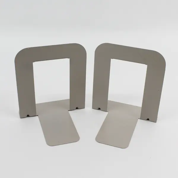 Set of 2 Vintage Steelmaster Beige Metal Bookends 5-1/4" Office Organization