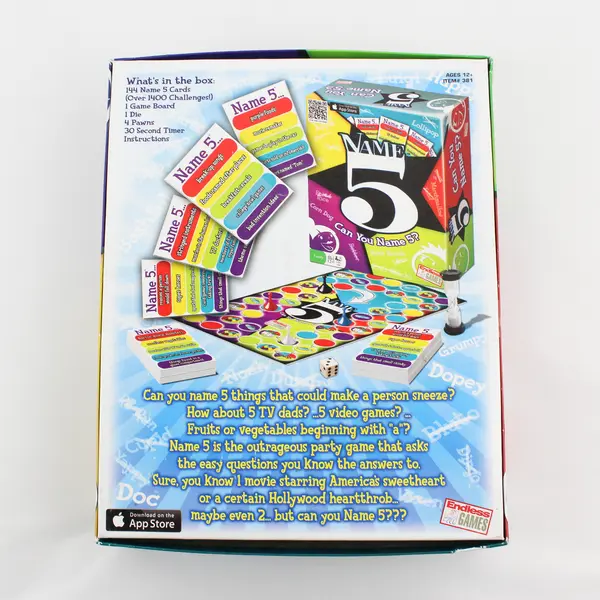 NAME 5 Can You Name 5? Board Game 2010, Complete 