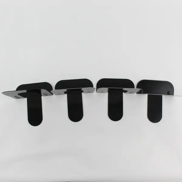 Set of 4 Black Metal Slip Resistant Bookends 5.5in Office