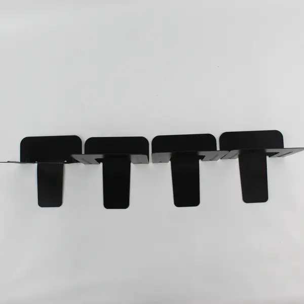 Set of 4 Slip Resistant Black Metal Bookends Office Organization