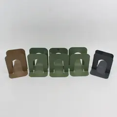 Lot of 10 Beige Gray and Green Metal Bookends 5-1/4" Office Organization FLAWED