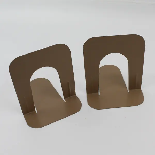 Lot of 10 Beige Gray and Green Metal Bookends 5-1/4" Office Organization FLAWED