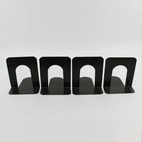 Set of 4 Black Metal Bookends 5-1/4in Office Home Organization