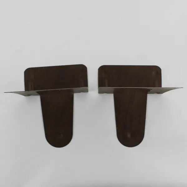 Set of 2 Vintage Syndicate MFG. Co. Brown Woodgrain Metal Bookends 5"