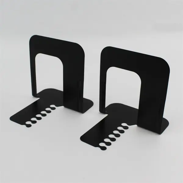 Set of 2 Black Metal Bookends 5" Office Organization