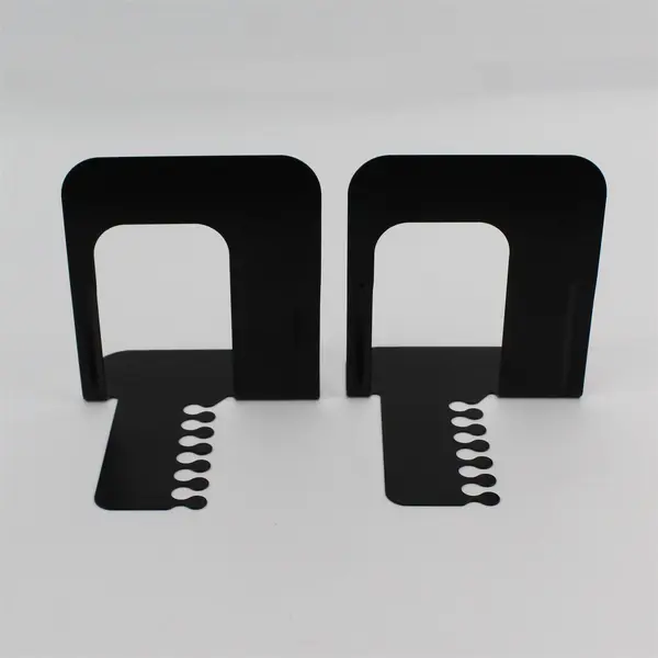 Set of 2 Black Metal Bookends 5" Office Organization