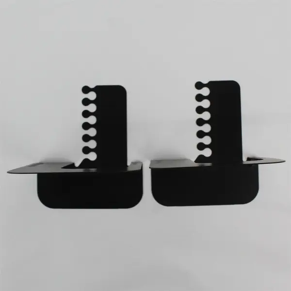 Set of 2 Black Metal Bookends 5" Office Organization