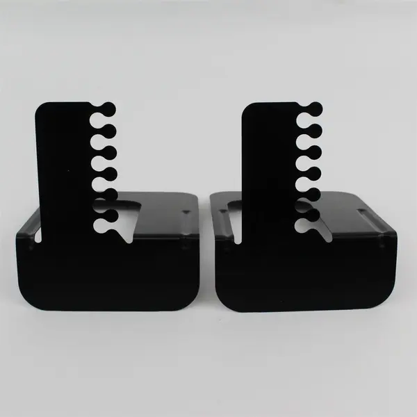 Set of 2 Black Metal Bookends 5" Office Organization