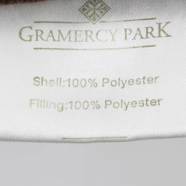Gramercy Park Leaf Embroidered Brown Square Throw Pillow 14" x 14"