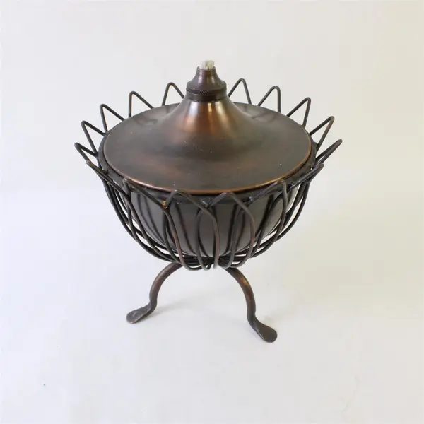 Copper Tabletop Torch Wire Holder Citronella Oil Outdoor Garden Decor