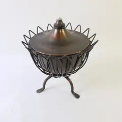 Copper Tabletop Torch Wire Holder Citronella Oil Outdoor Garden Decor