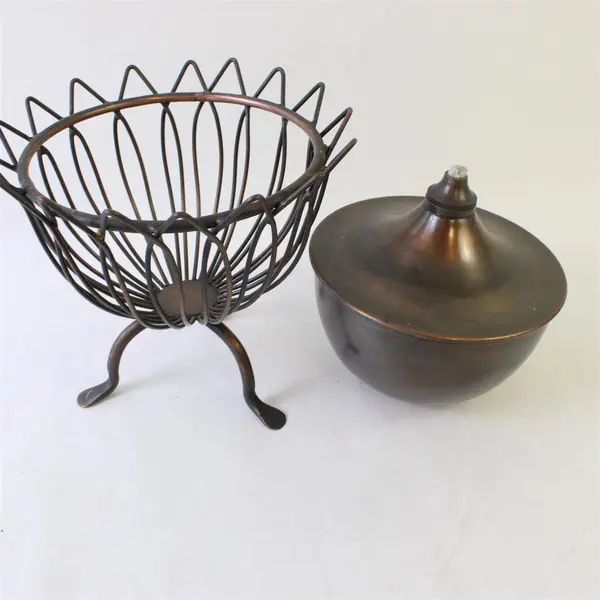 Copper Tabletop Torch Wire Holder Citronella Oil Outdoor Garden Decor