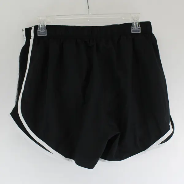 Nike Dri-FIT Women's Black Running Shorts White Trim Striped XL