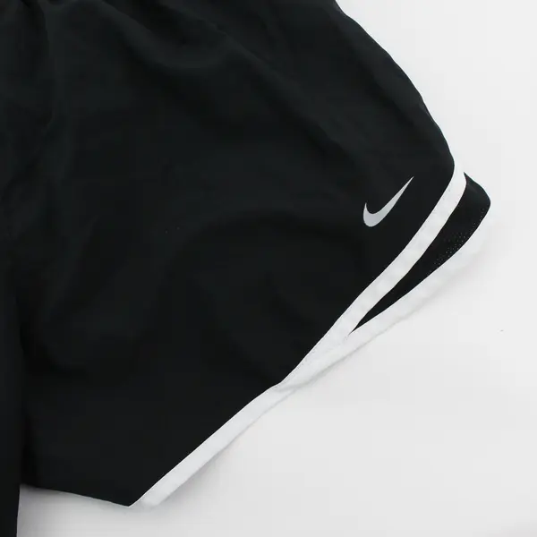 Nike Dri-FIT Women's Black Running Shorts White Trim Striped XL