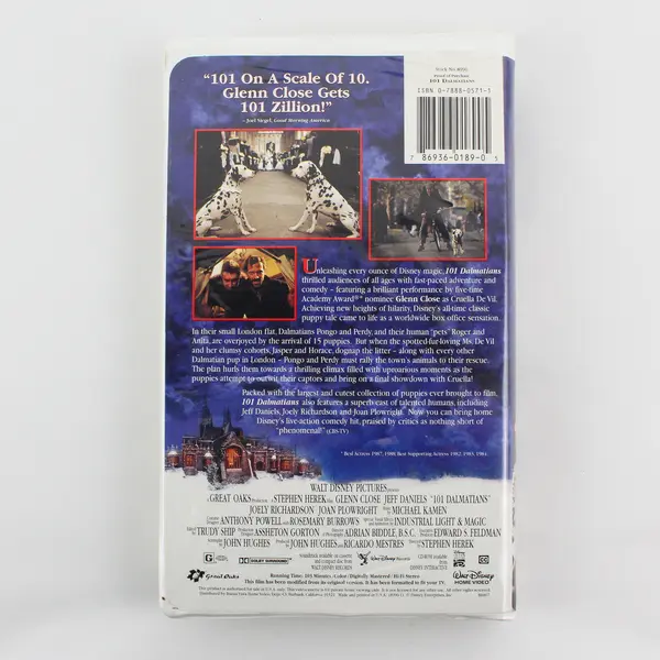 Disney 101 Dalmatians VHS 1996 Glenn Close #8996