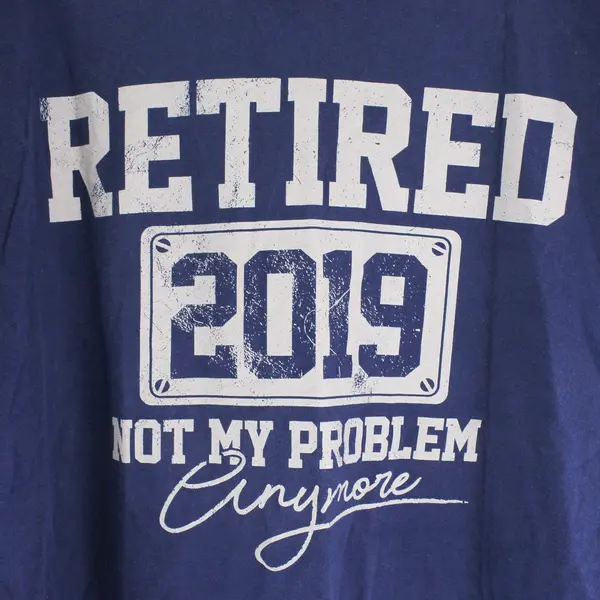 Port & Company Retired 2019 Funny Blue T-Shirt Men's XL