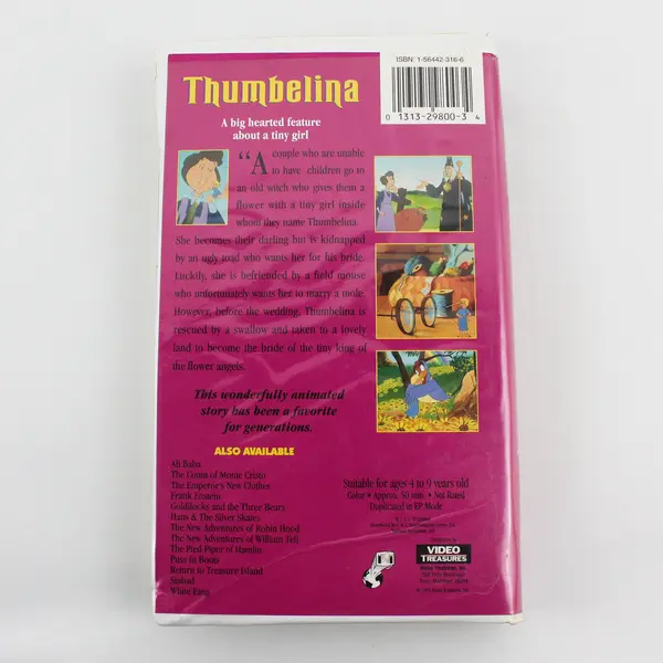Thumbelina Children's Animated Movie VHS Video Tape 1995, #SV9800 
