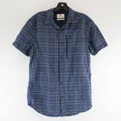 Fjällräven Blue &  Gray Plaid Regular Fit Abisko Hiking Button-Up Men's Medium