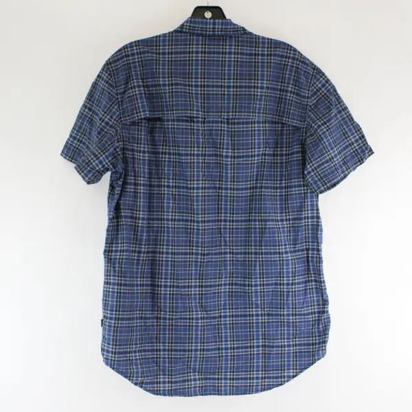Fjällräven Blue &  Gray Plaid Regular Fit Abisko Hiking Button-Up Men's Medium