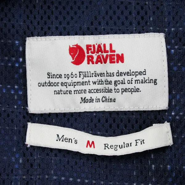Fjällräven Blue &  Gray Plaid Regular Fit Abisko Hiking Button-Up Men's Medium