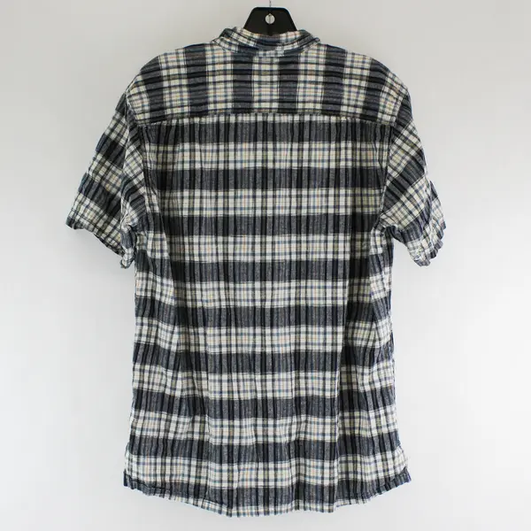 Patagonia Blue and Brown Short-Sleeved Button-Up Men's Medium
