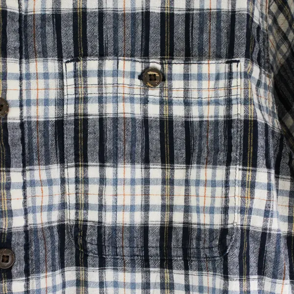 Patagonia Blue and Brown Short-Sleeved Button-Up Men's Medium