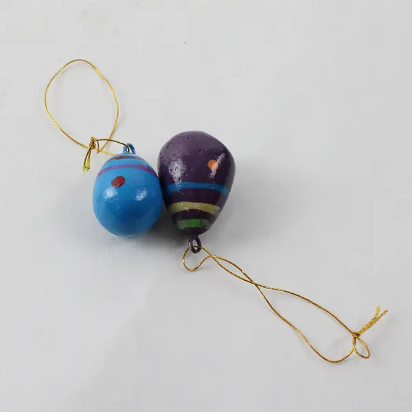 Lot of 24 Vintage Hand-Painted Wooden Easter Egg Tree Ornaments