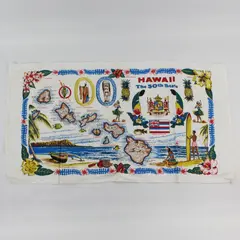 Hawaii 50th State Multicolor Souvenir Tea Towel