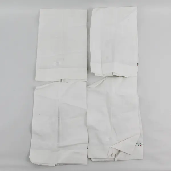 Set of 4 Peking Nutcracker Ballet Embroidered Tea Towels FLAWED