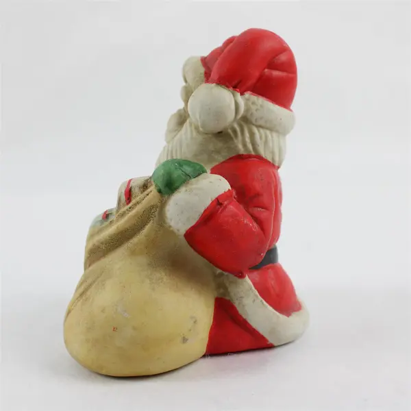 Vintage Hand-Painted Ceramic Santa Claus Sitting Figurine