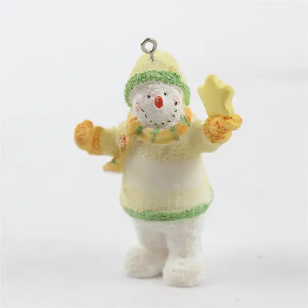 Lot of 2 Christmas Ornaments Snowman w Star Standing Horse