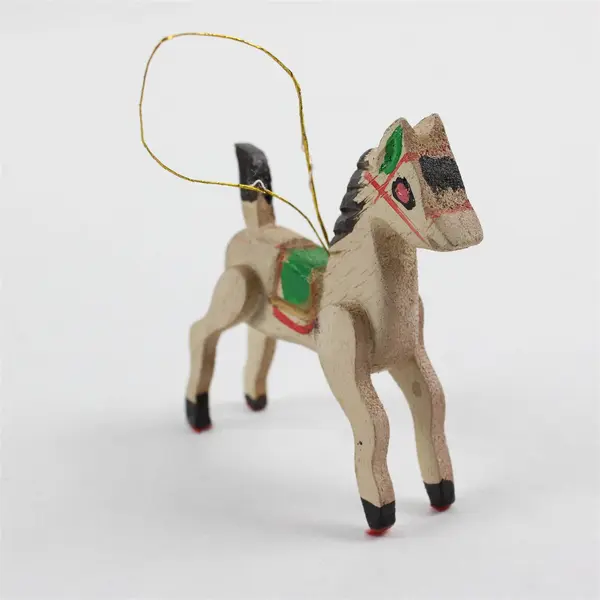 Lot of 2 Christmas Ornaments Snowman w Star Standing Horse