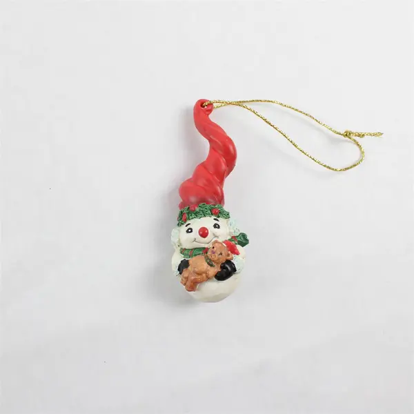 Lot of 3 Christmas Ornaments Plush Bear Sleigh Snowman Gingerbread Man