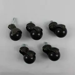 Lot of 5 2in Ball Caster Wheels Bronze Mixed Stem