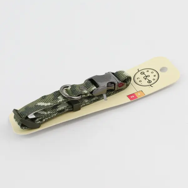 Bond & Co Green Olive Camouflage Adjustable Dog Collar Small/XSmall