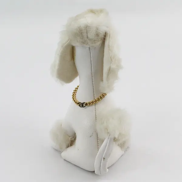 Mid Century White Leather Poodle Toy Japan