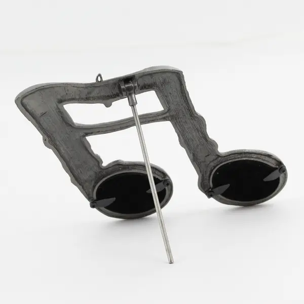 Black Pewter And Enamel Musical Note Photo Frame For 2" x 2" photos