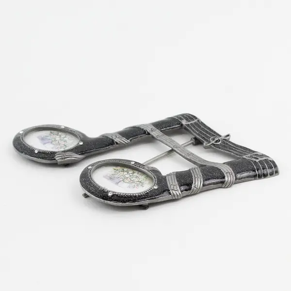 Black Pewter And Enamel Musical Note Photo Frame For 2" x 2" photos