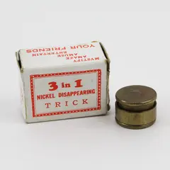 Novelty 3 in 1 Disappearing Nickel Magic Trick Original Box