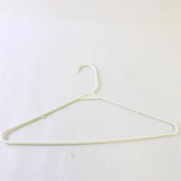 Lot of 10 White Plastic Clothes Hangers Shirts & Pants Closet Organization